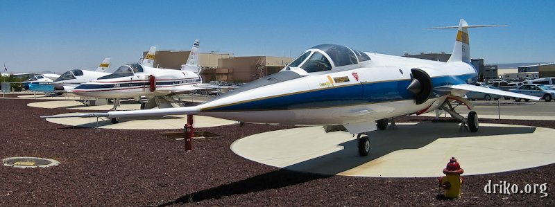 NASA Dryden panorama_800.jpg - NASA Dryden is located on Edwards AFB property, and they have a nice static display containing an F-104, an X-29, and two F-8s (one is an experimental supercritical wing modification).