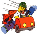 Homer driving asleep