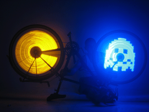 Pac-Man POV bicycle wheels
