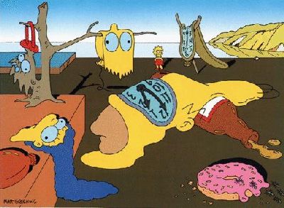 A Salvador Daliesque depiction of the Simpsons